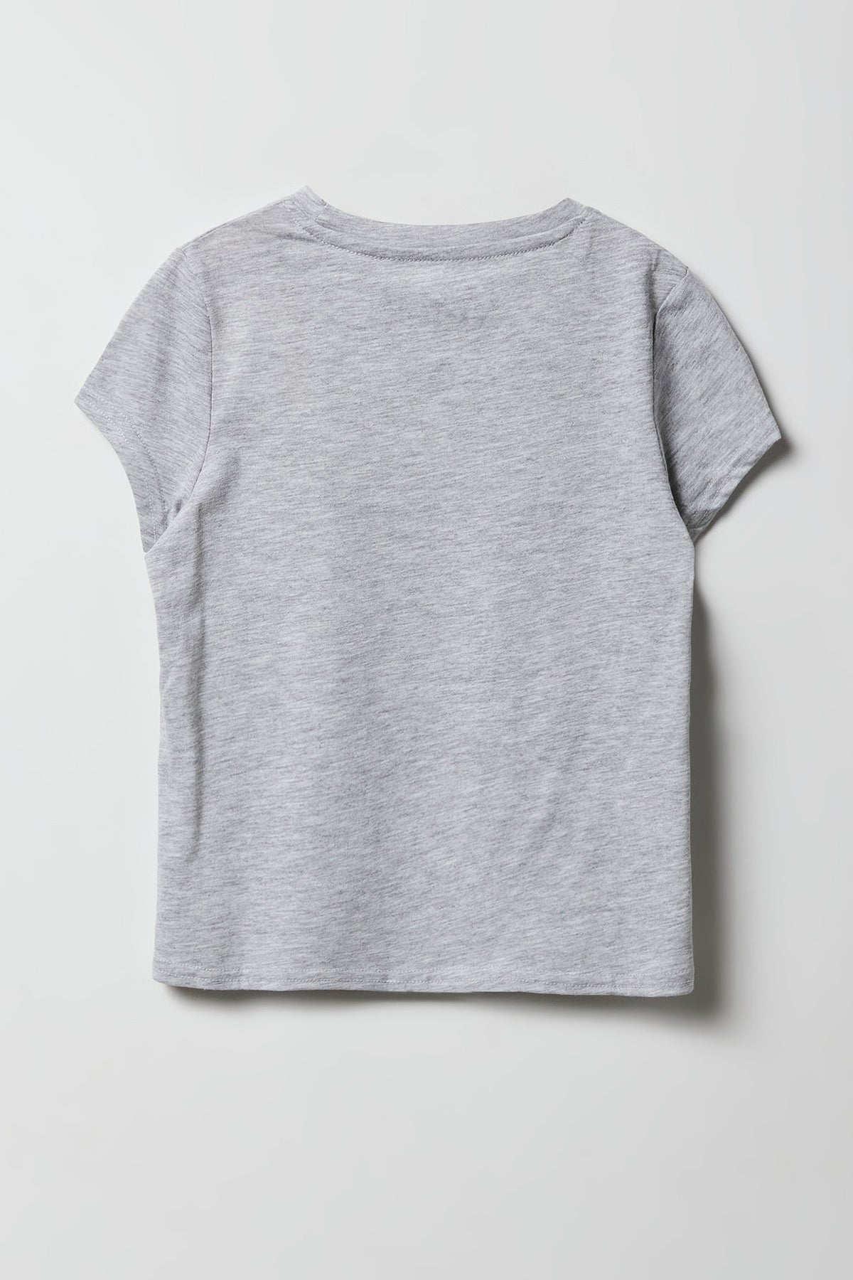 Alt View 2. Girls Luxe Heavy Cotton Stitch Graphic T-Shirt - Heather Grey