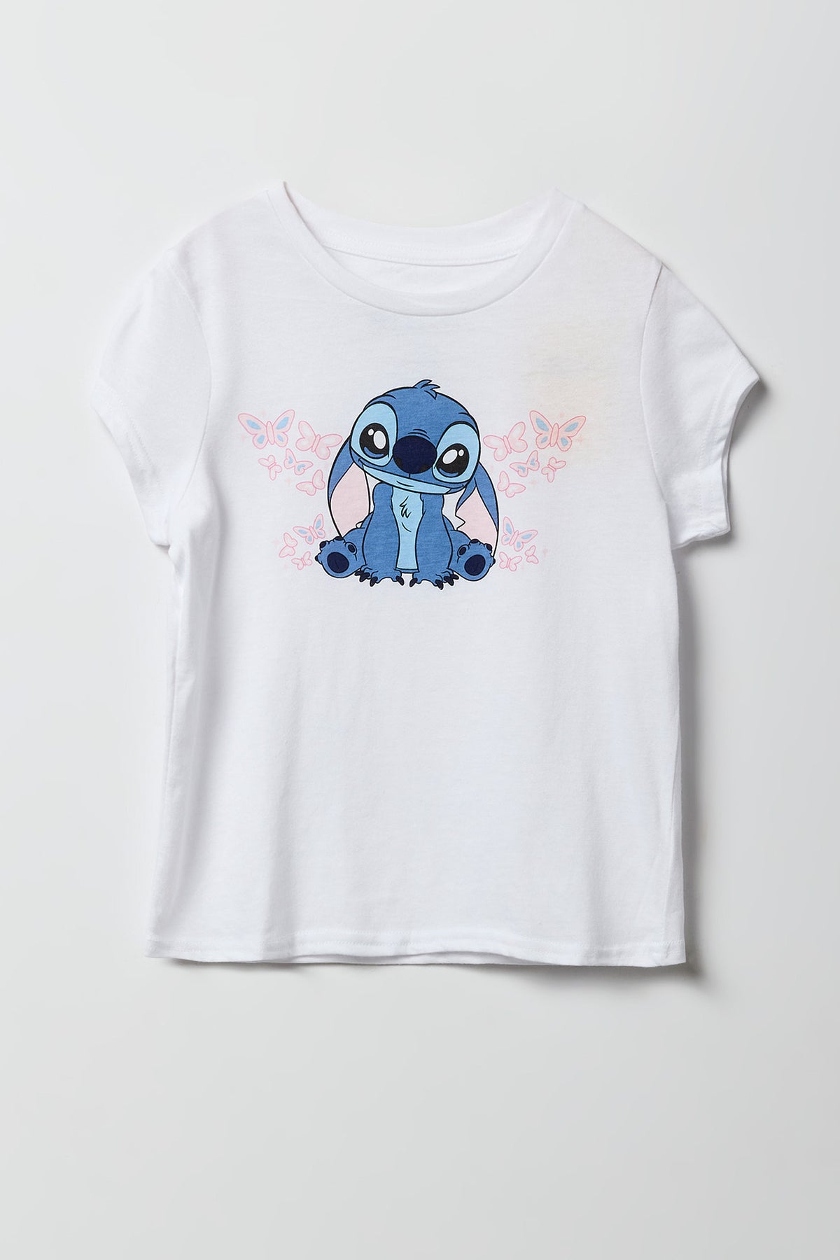 Girls Luxe Heavy Cotton Stitch Graphic T-Shirt - White