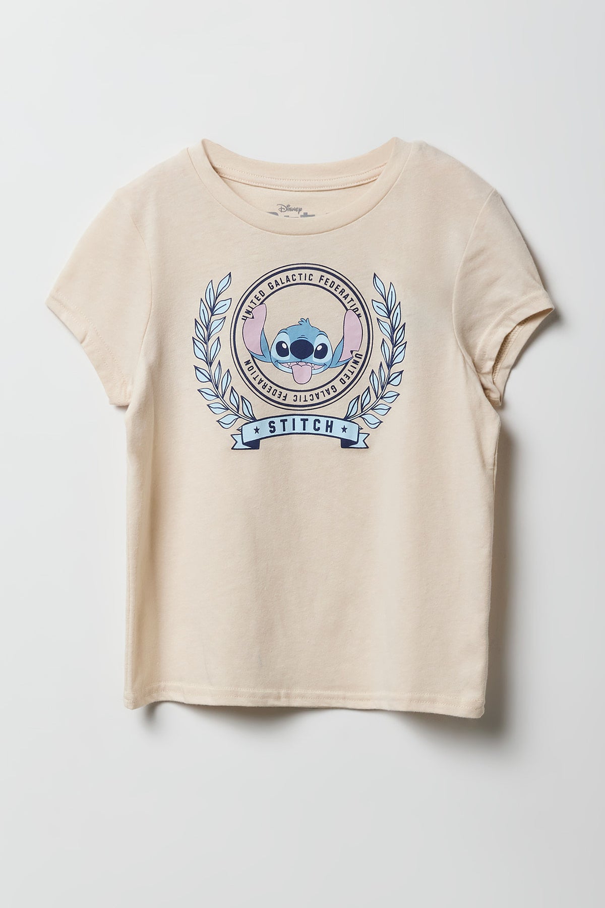 Girls Luxe Heavy Cotton Stitch Graphic T-Shirt - Tan