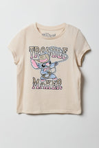 Girls Luxe Heavy Cotton Stitch Graphic T-Shirt