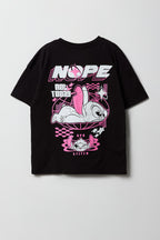 Girls Luxe Heavy Cotton Oversized Stitch Graphic T-Shirt