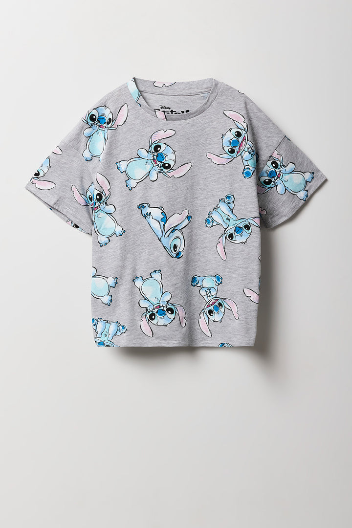 T-shirt surdimensionné à imprimé Stitch pour fille