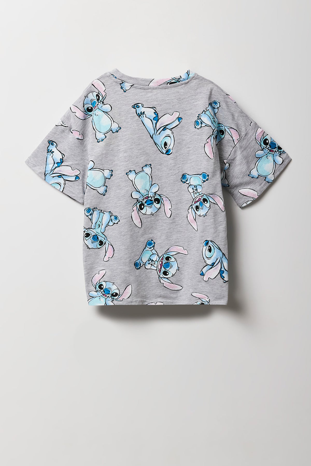 Alt View 2. Girls Luxe Heavy Cotton Stitch Printed Oversized T-Shirt - Charcoal