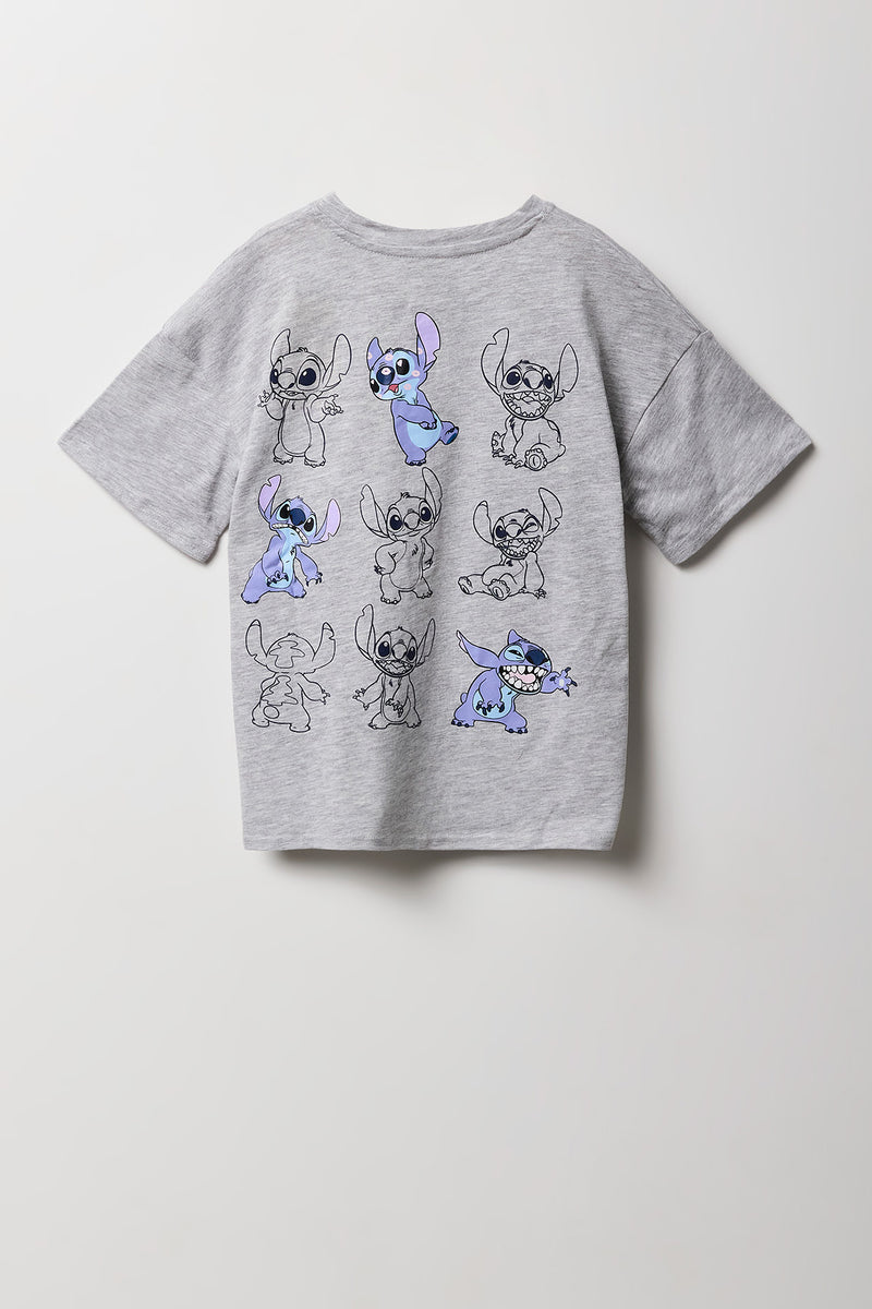 T-shirt surdimensionné à imprimé Stitch pour fille