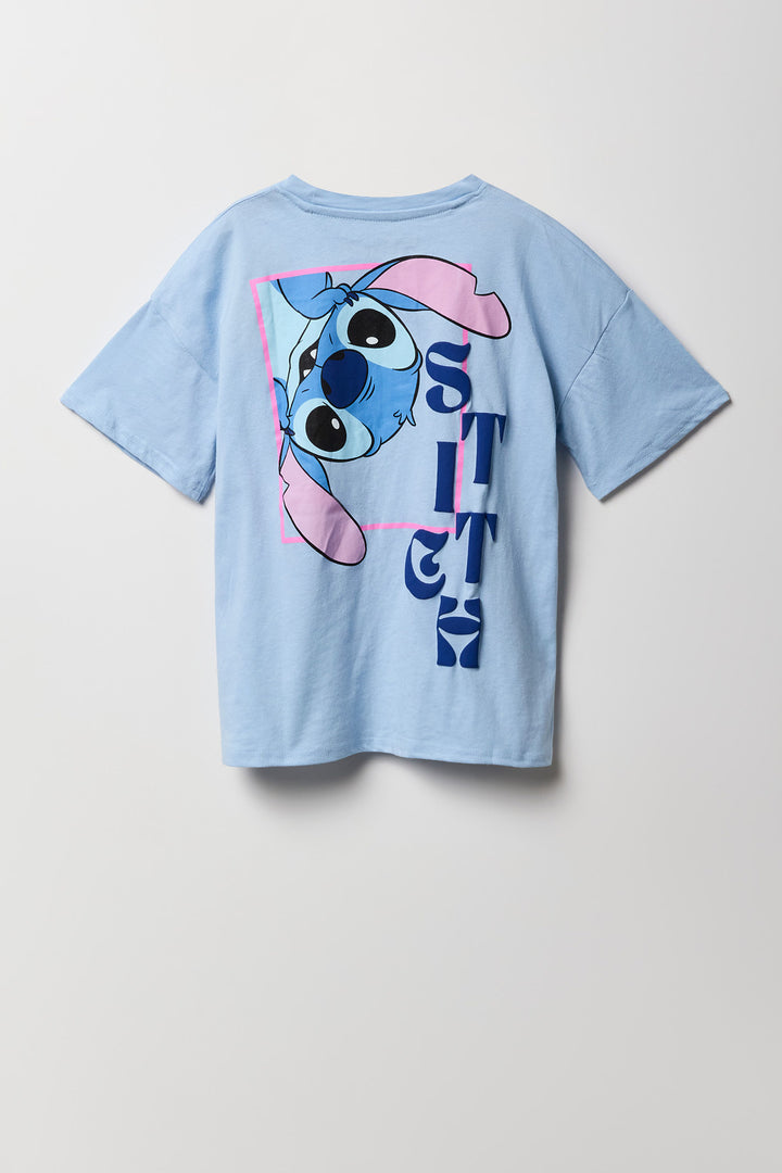 T-shirt surdimensionné à imprimé Stitch en relief pour fille