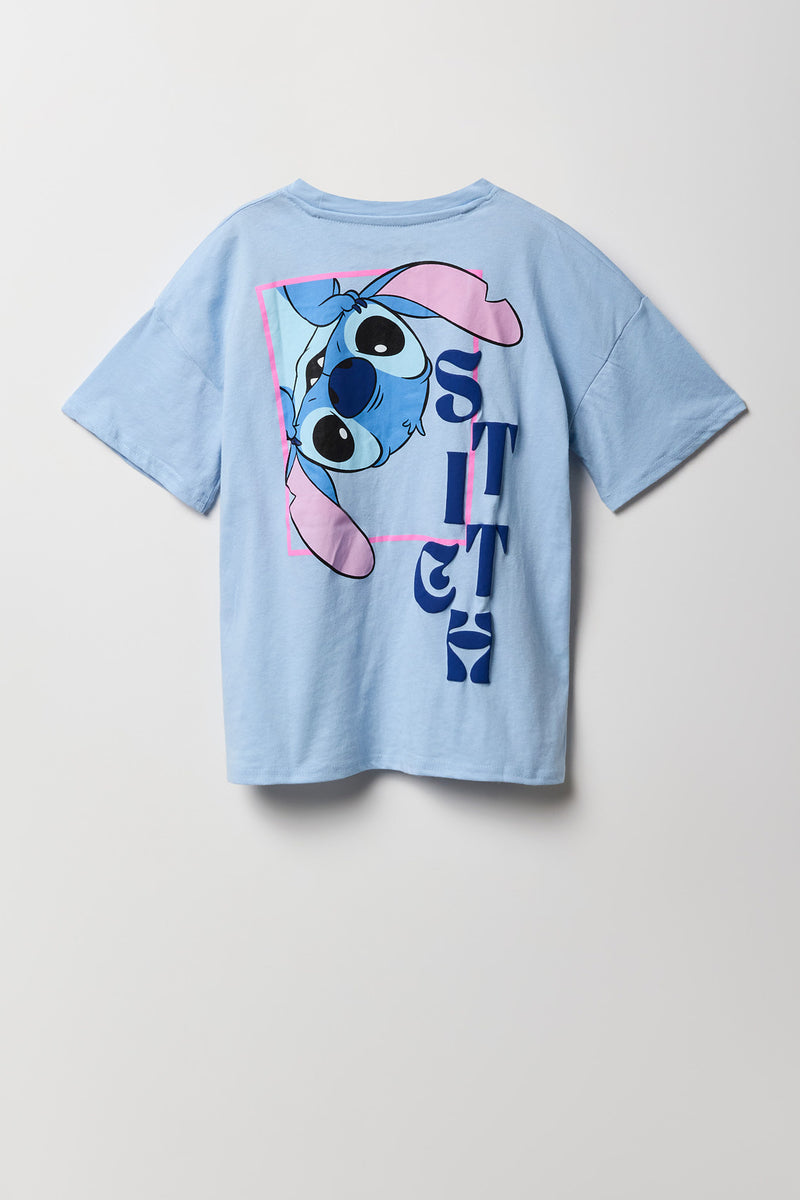 T-shirt surdimensionné à imprimé Stitch en relief pour fille