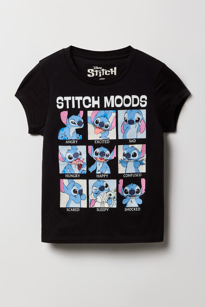 T-shirt à imprimé Stitch Mood pour fille