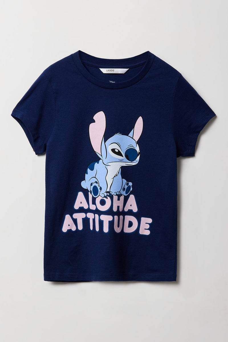 T-shirt à imprimé Stitch Attitude pour fille