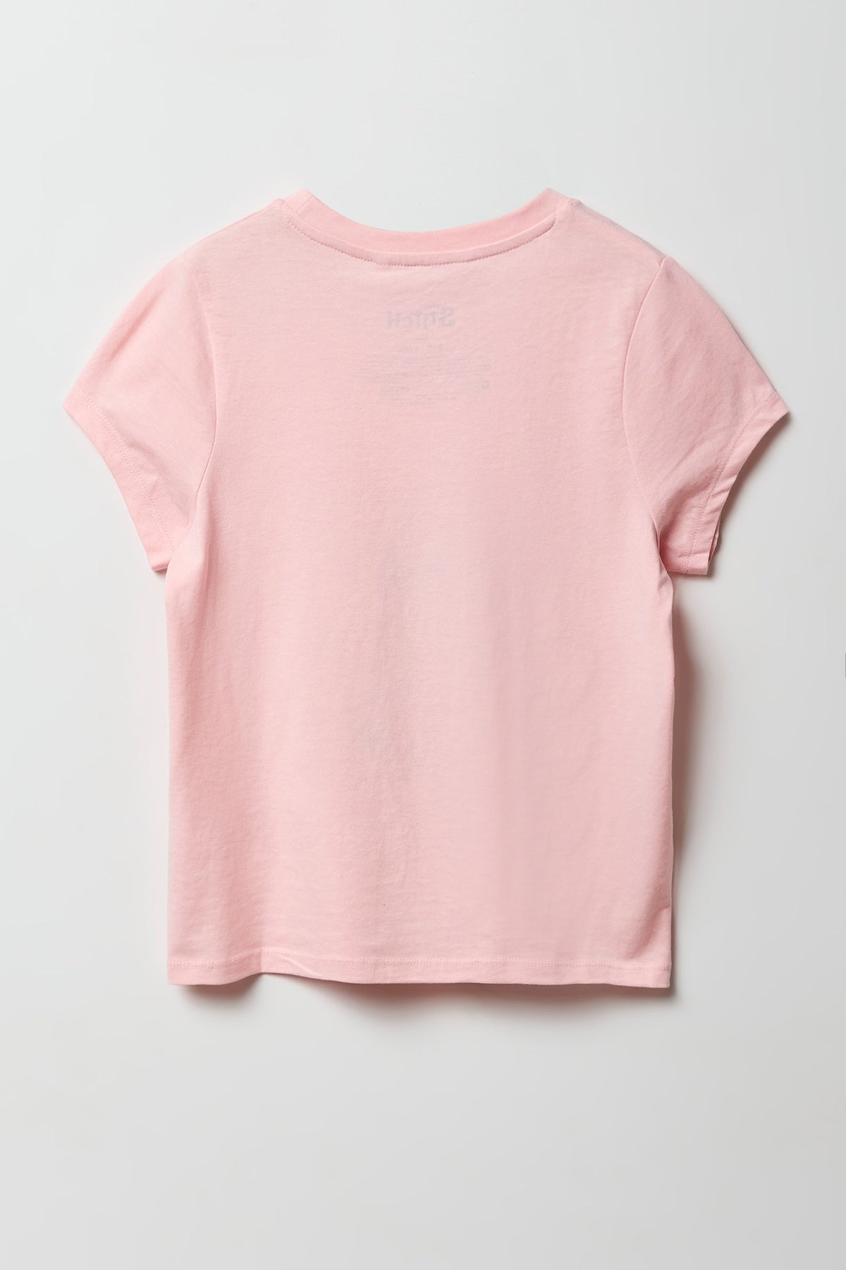 Alt View 2. Girls Luxe Heavy Cotton Stitch Graphic T-Shirt - Light Pink