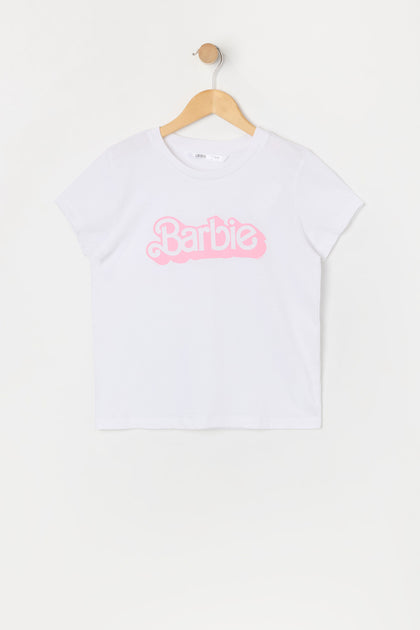 T-shirt rose à imprimé Barbie pour fille