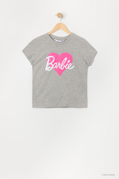 T-shirt gris à imprimé Barbie™ pour filles