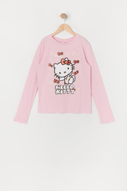 Girls Hello Kitty Graphic Long Sleeve Top