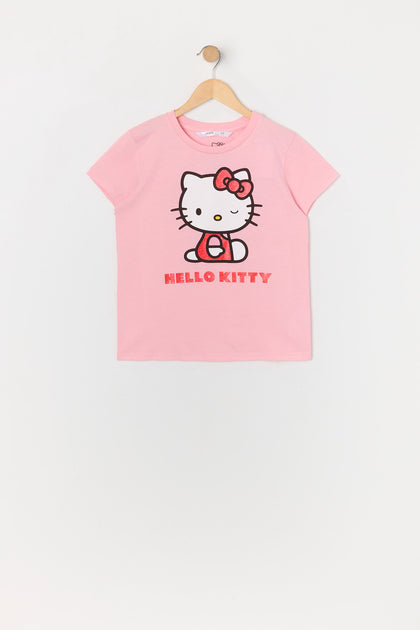 Girls Pink Hello Kitty Graphic T-Shirt