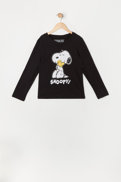 Haut à manches longues avec imprimé Snoopy pour fille