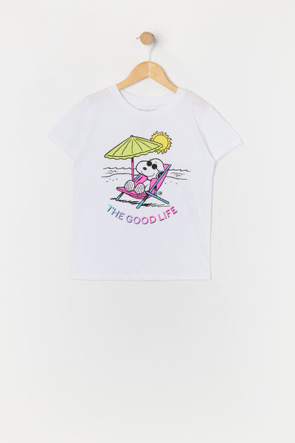 T-shirt à imprimé Snoopy Good Life pour fille