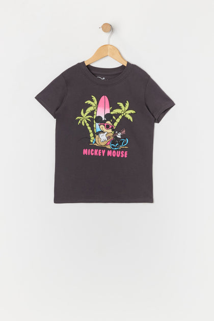 Girls Mickey Surf Life Graphic T-Shirt