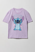 T-shirt à imprimé Stitch pour fille