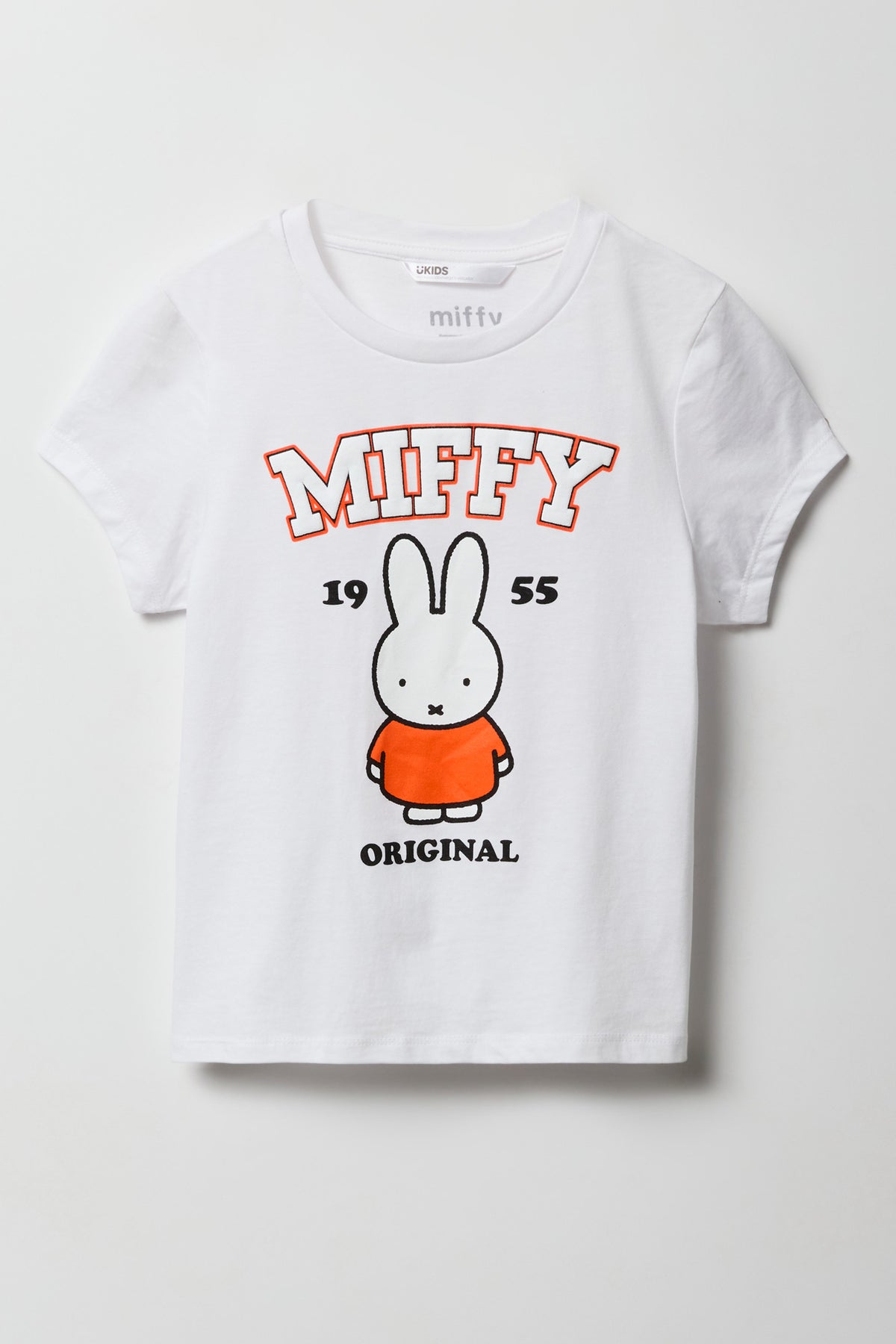 Girls Luxe Heavy Cotton Miffy Graphic T-Shirt - White