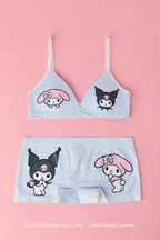 Ensemble soutien-gorge et culotte coupe garçonne Kuromi™ & My Melody™ pour filles