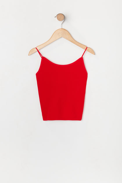 Women's V-Neck Camisole Seamless Tank Top Female Ribbed Crop Tops