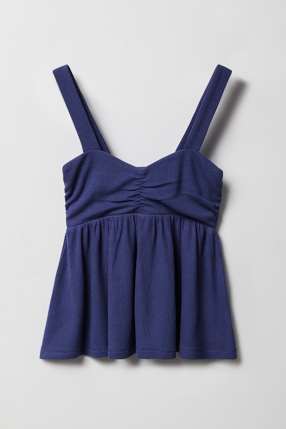 Girls Ribbed Fit and Flare Tank - Navy