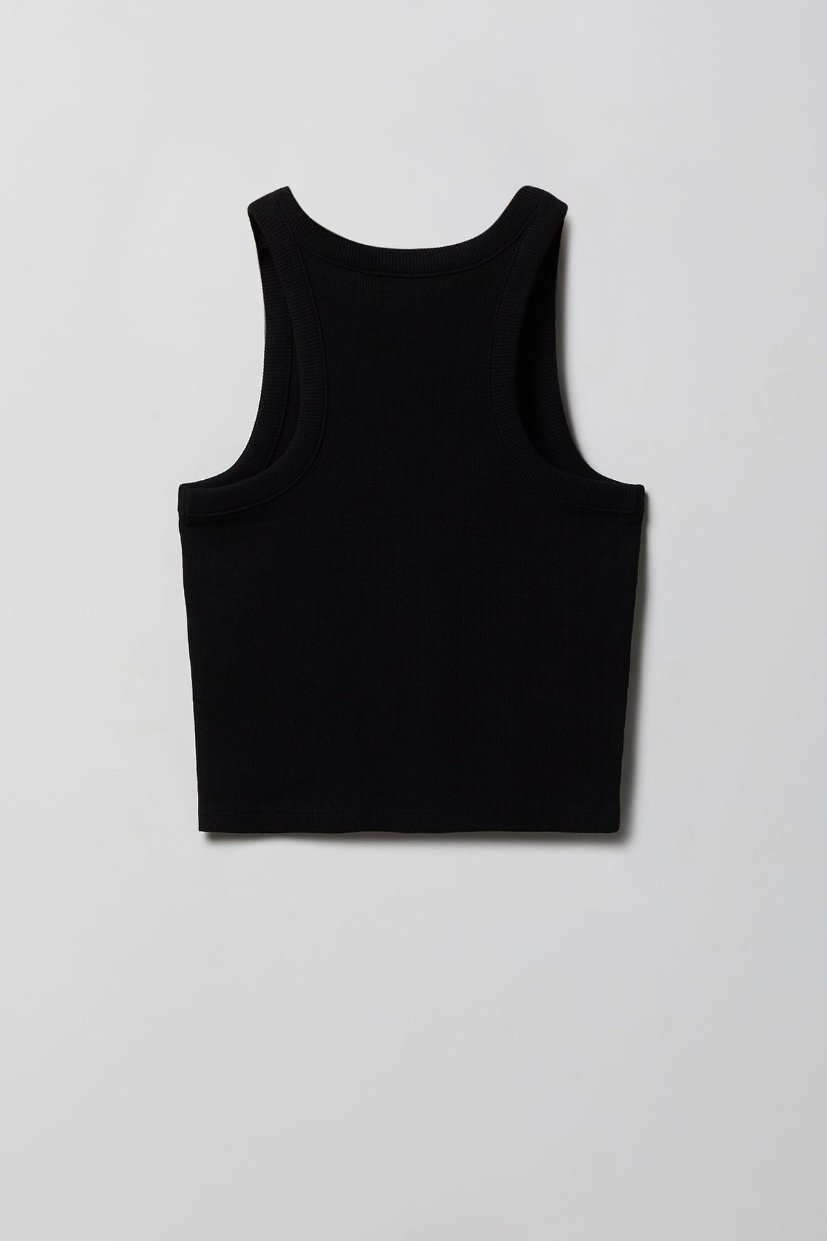 Alt View 2. Girls Graphic Ribbed Tank - Black