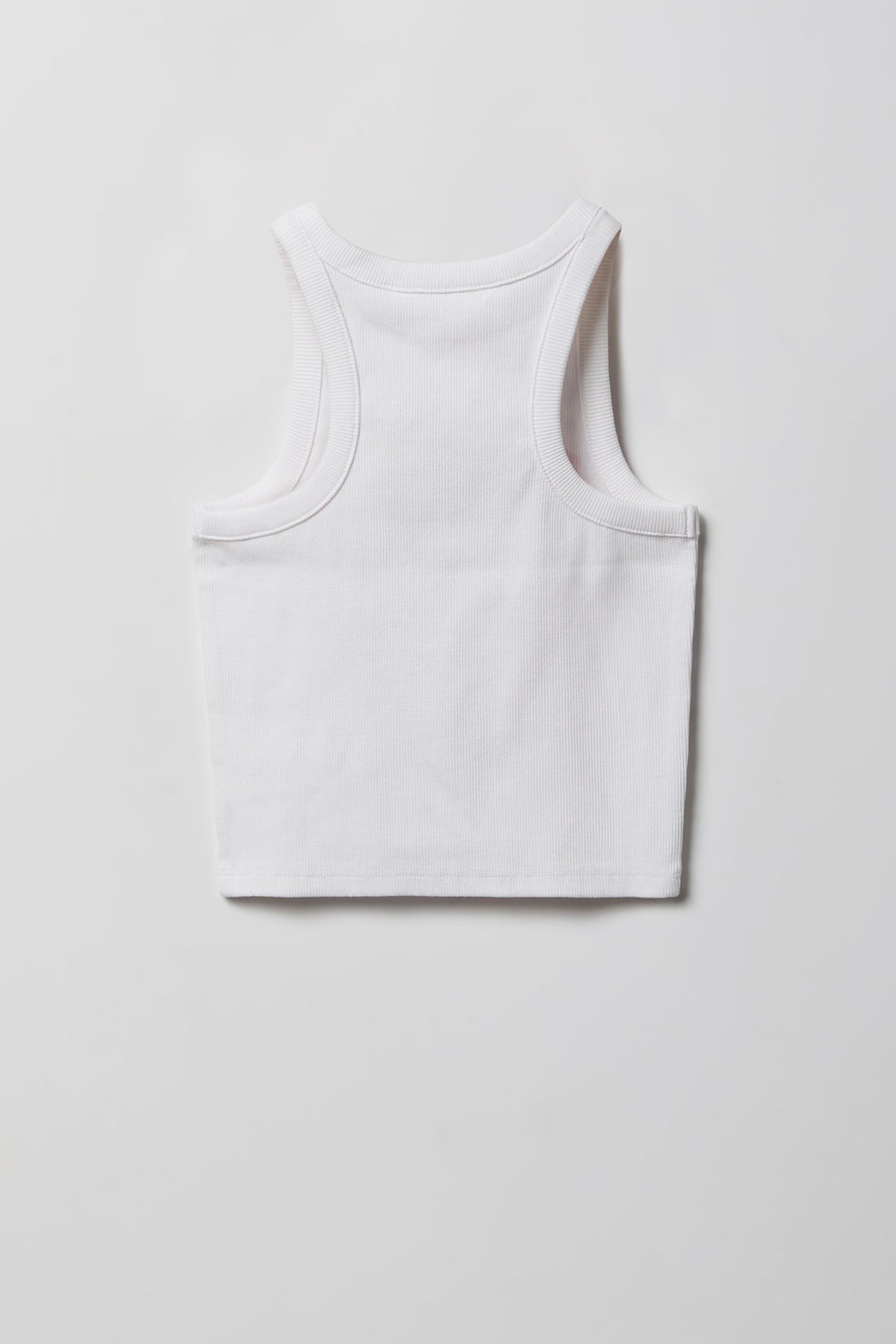 Alt View 2. Girls Graphic Ribbed Tank - White