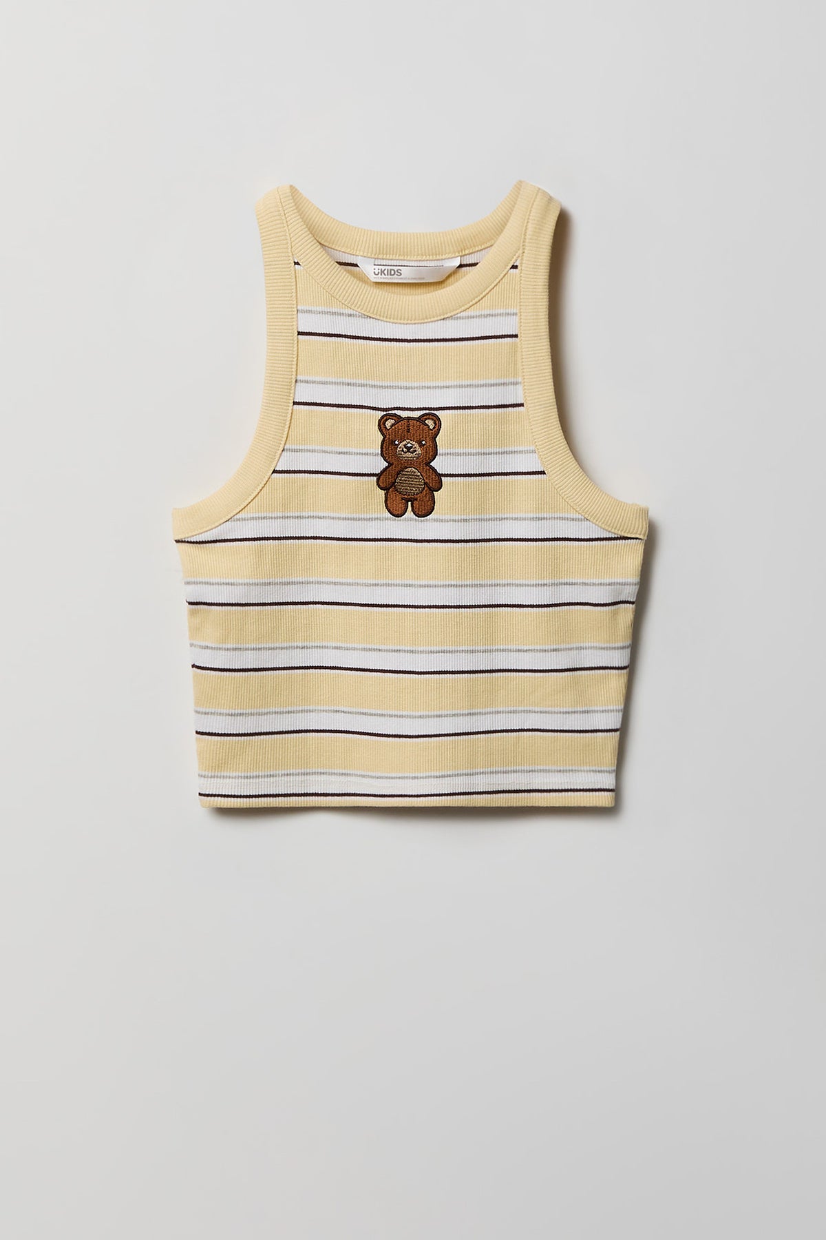 Girls Graphic Ribbed Tank - Yellow