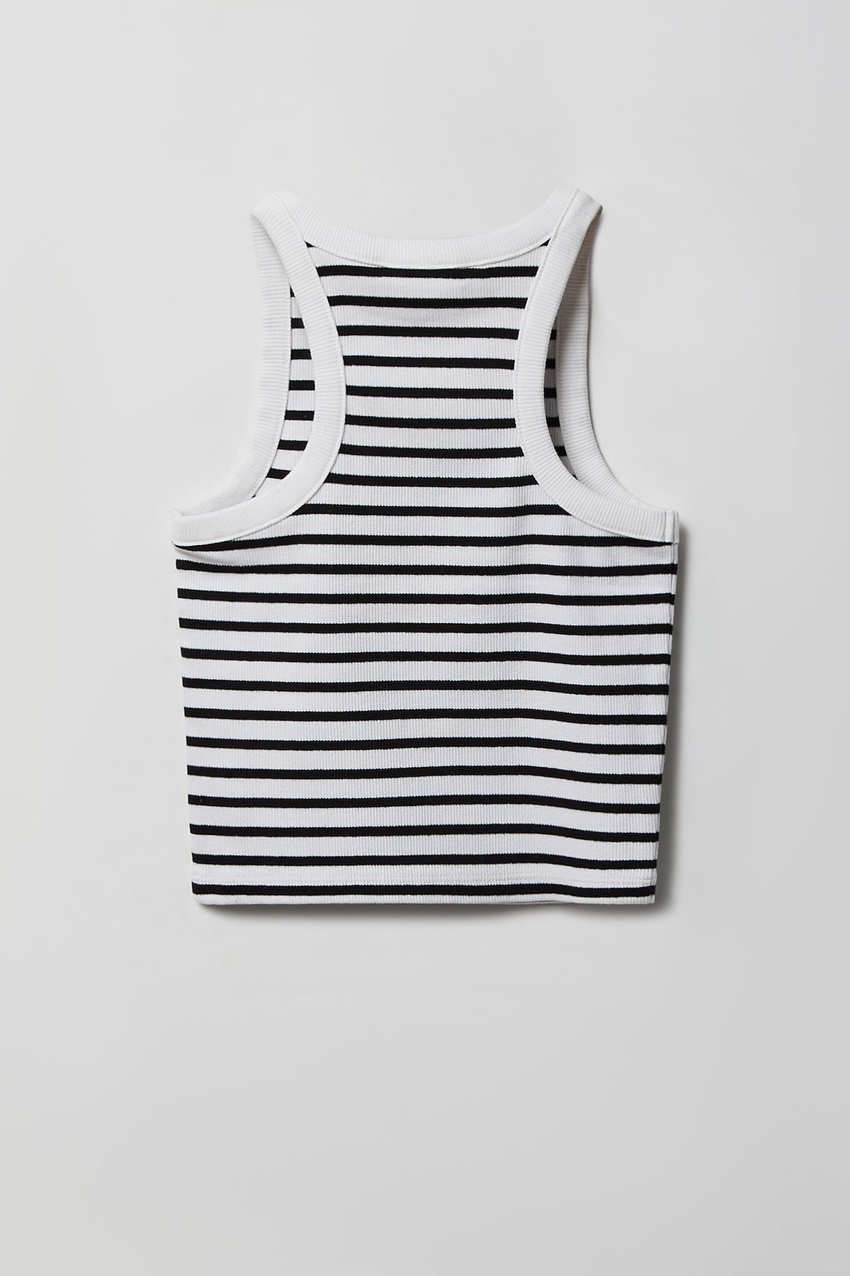 Alt View 2. Girls Printed Ribbed High Neck Tank - Black