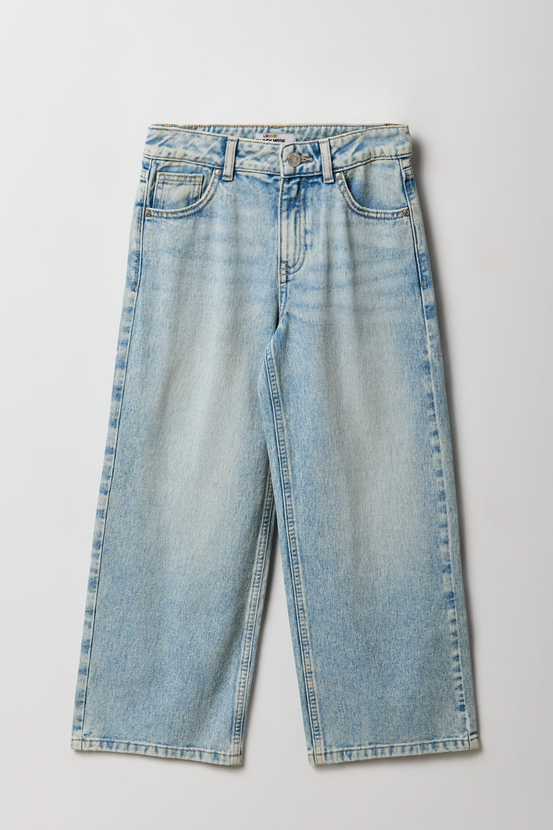 Jean baggy mi-taille pour fille