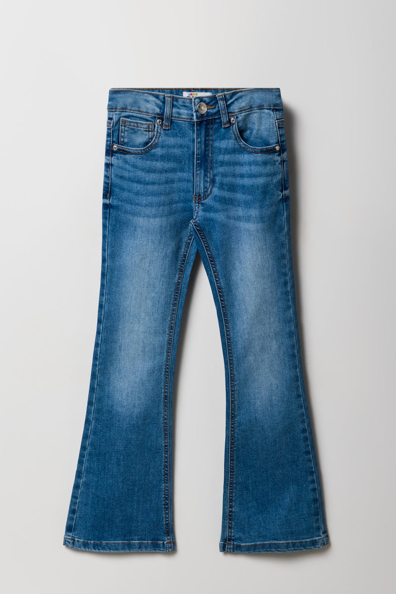 Girls Mid Rise Flare Jean
