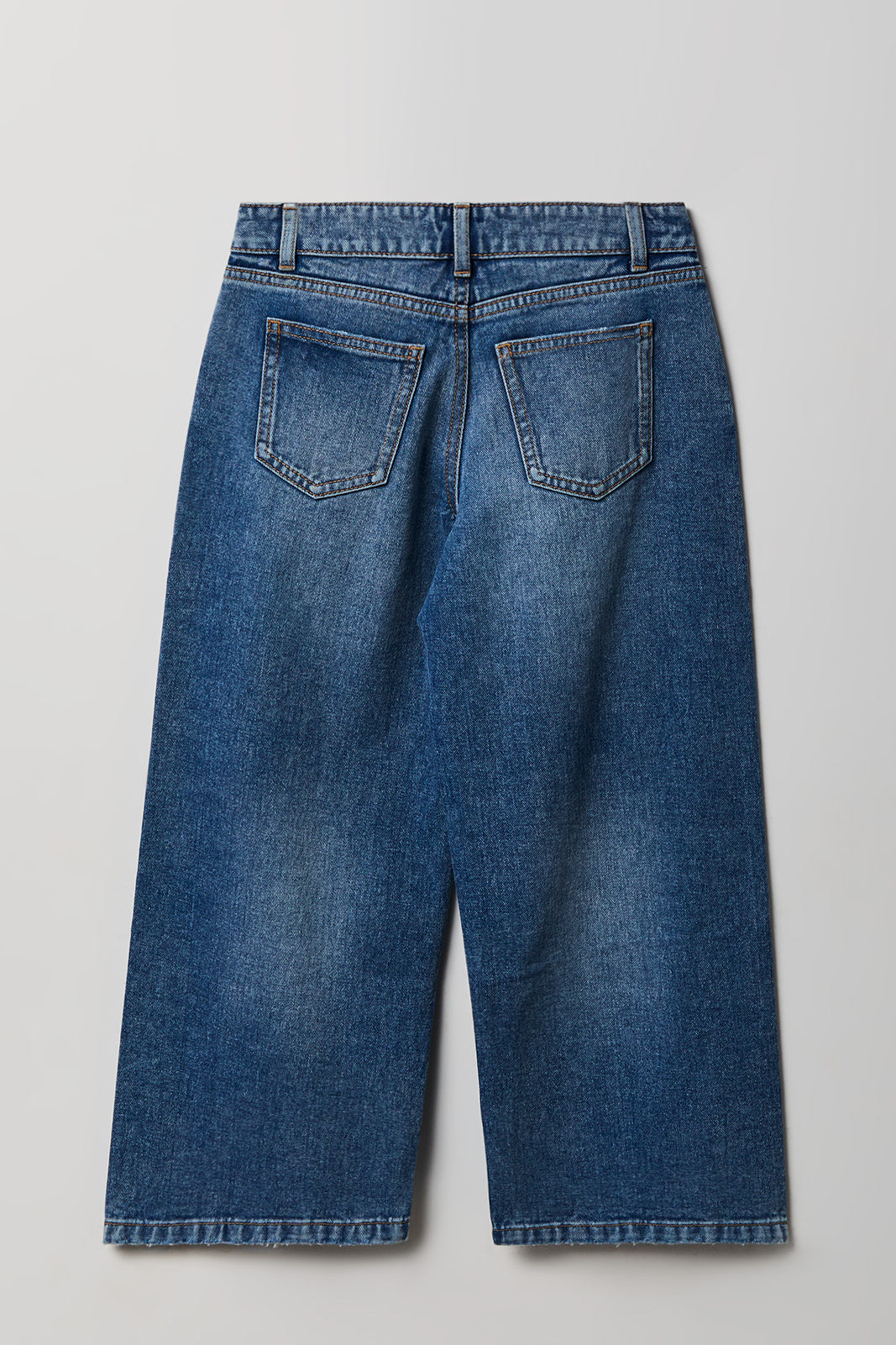 Alt View 2. Girls Mid Rise Super Baggy Jean - Medium Blue