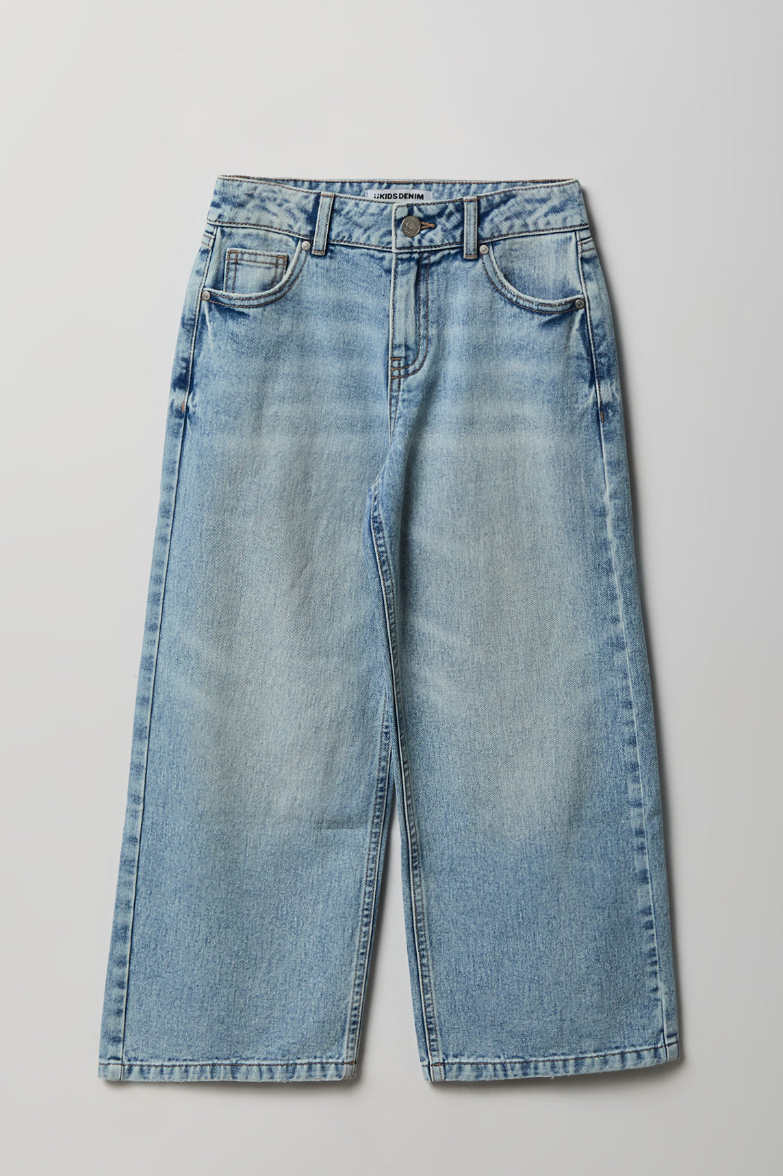 Girls Mid Rise Super Baggy Light Jean - Light Denim Blue