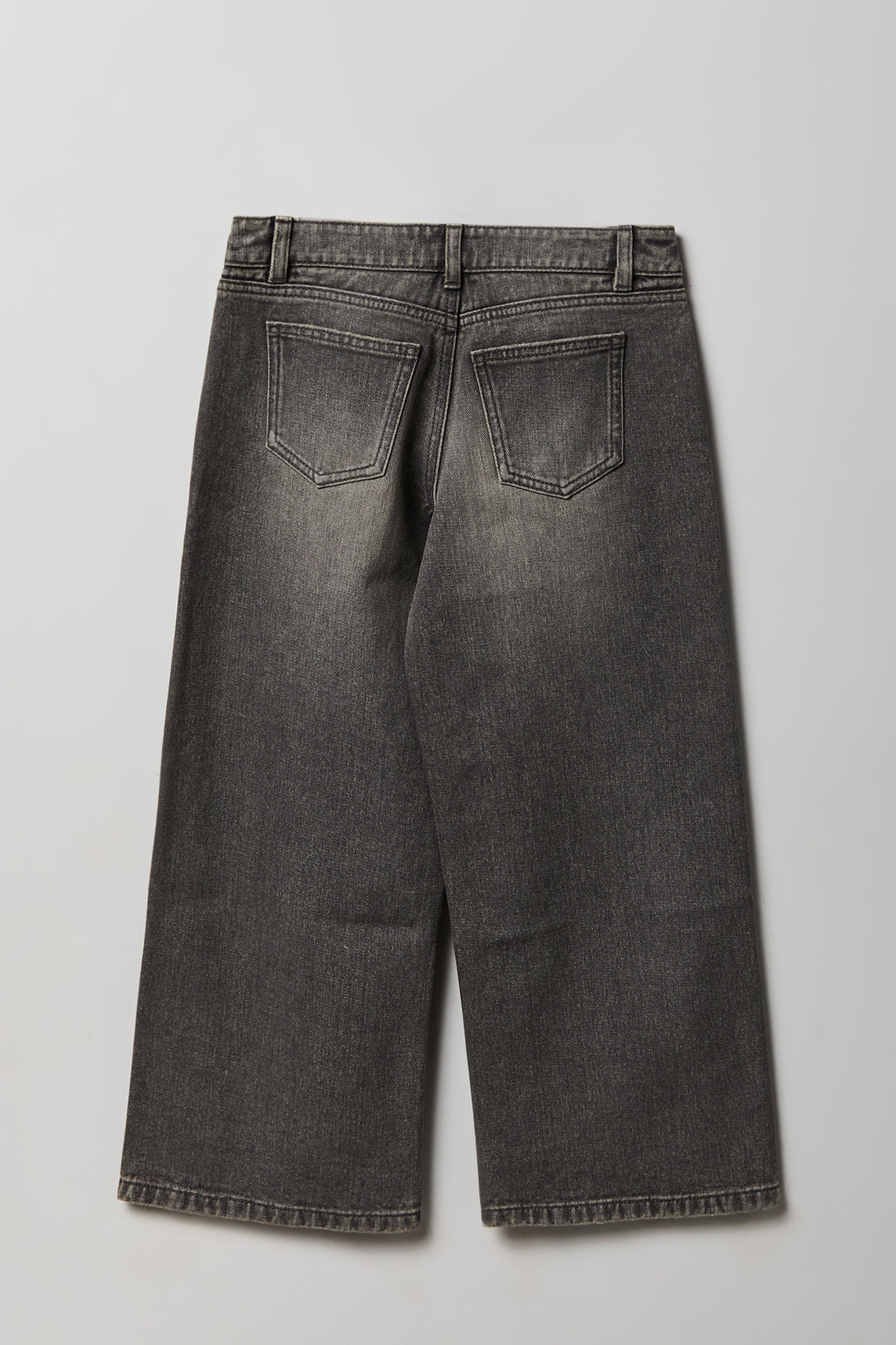 Vue alternative 2. Jean super baggy mi-taille délavé gris pâle pour fille