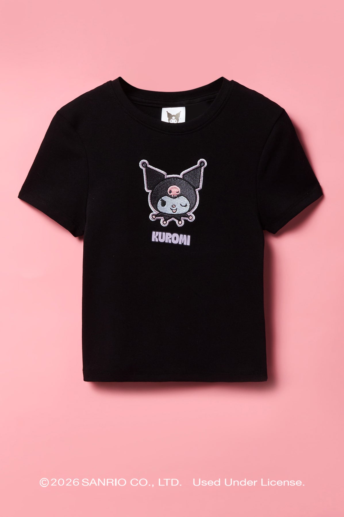 Kuromi™ Girls Embroidered T-Shirt - Black