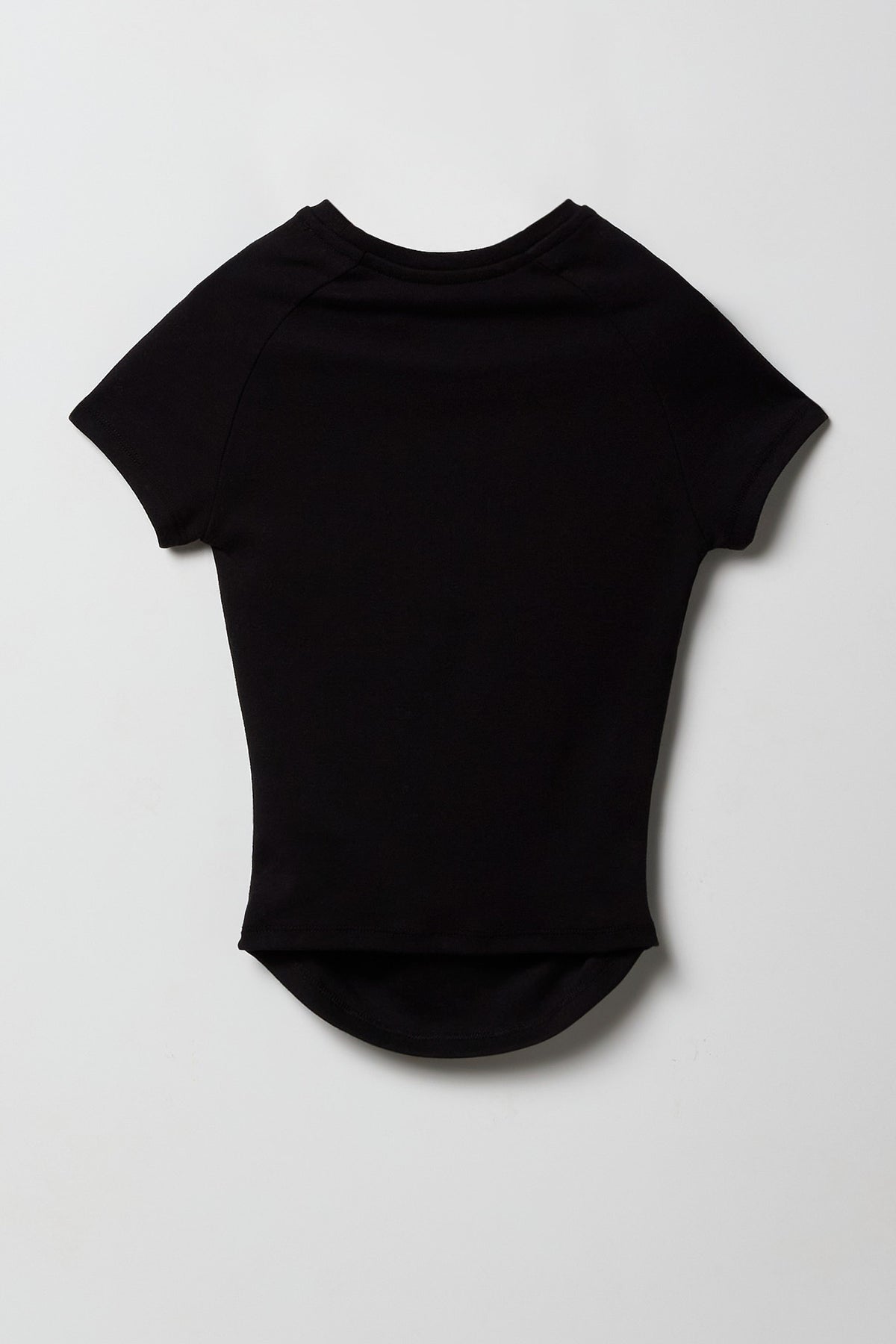 Alt View 2. Girls Side Cinched T-Shirt - Black