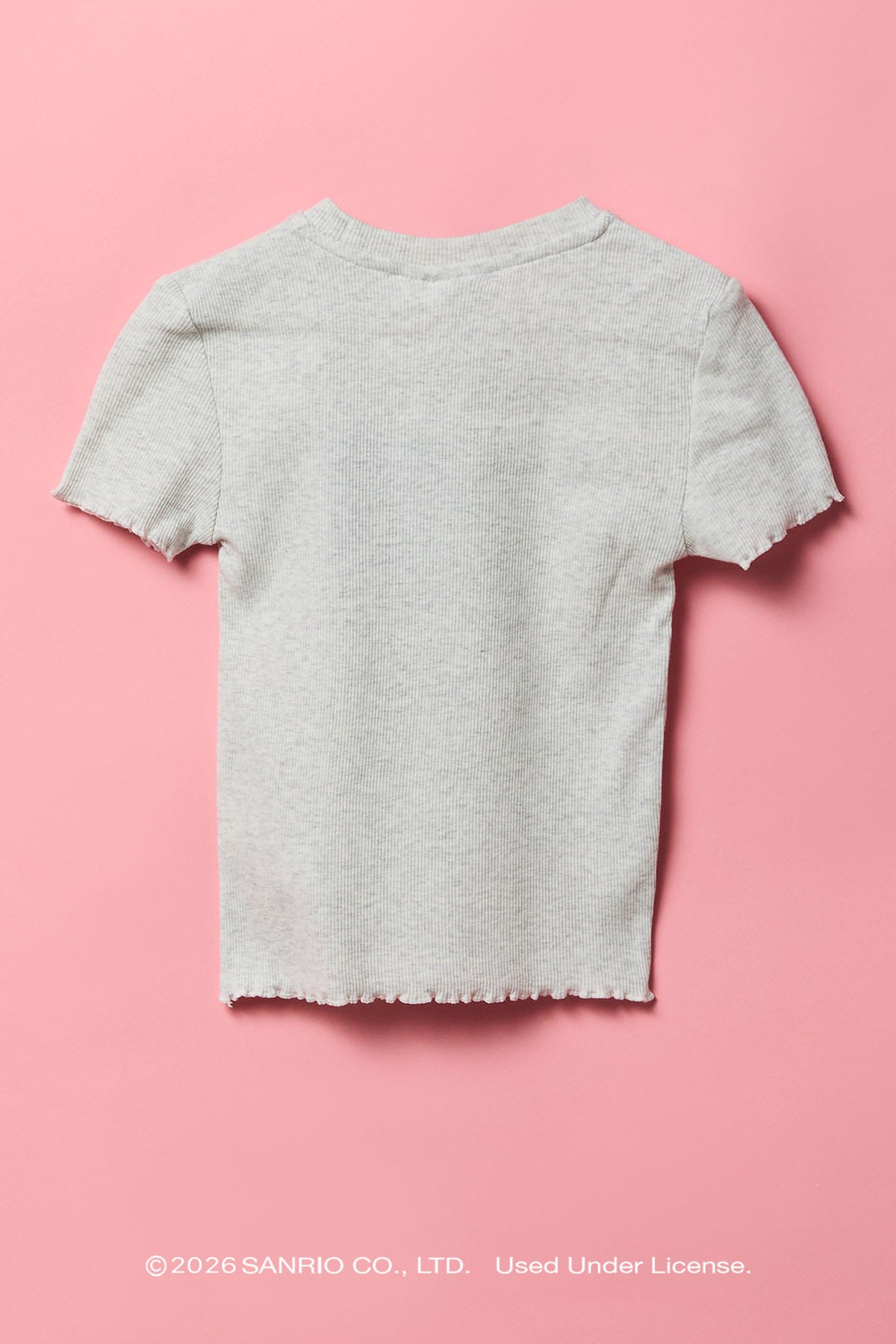 Alt View 2. Kuromi™ Girls Rhinestone Ribbed T-Shirt - Heather Grey