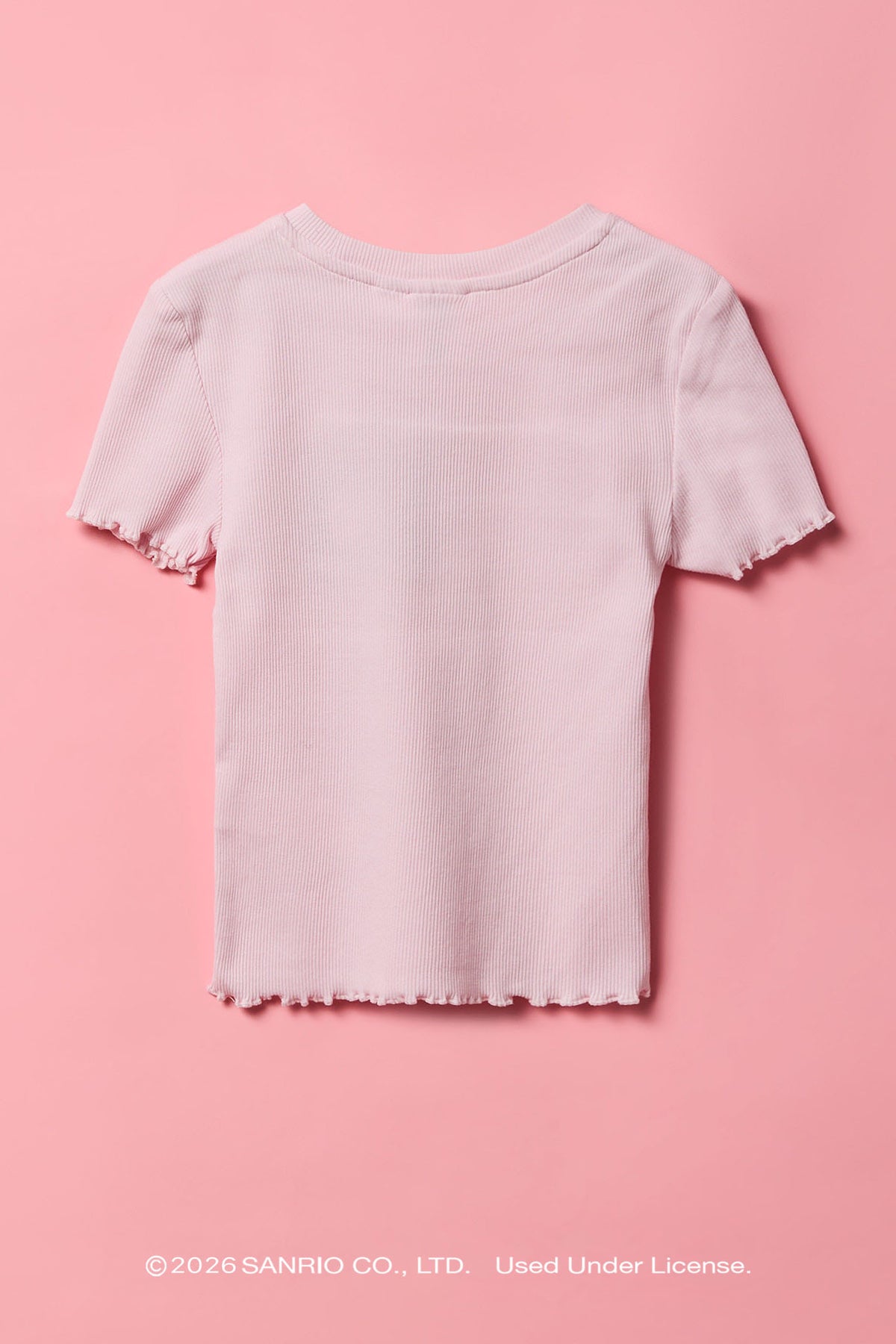 Vue alternative 2. T-shirt côtelé à imprimé Hello Kitty® avec pierres du Rhin pour fille