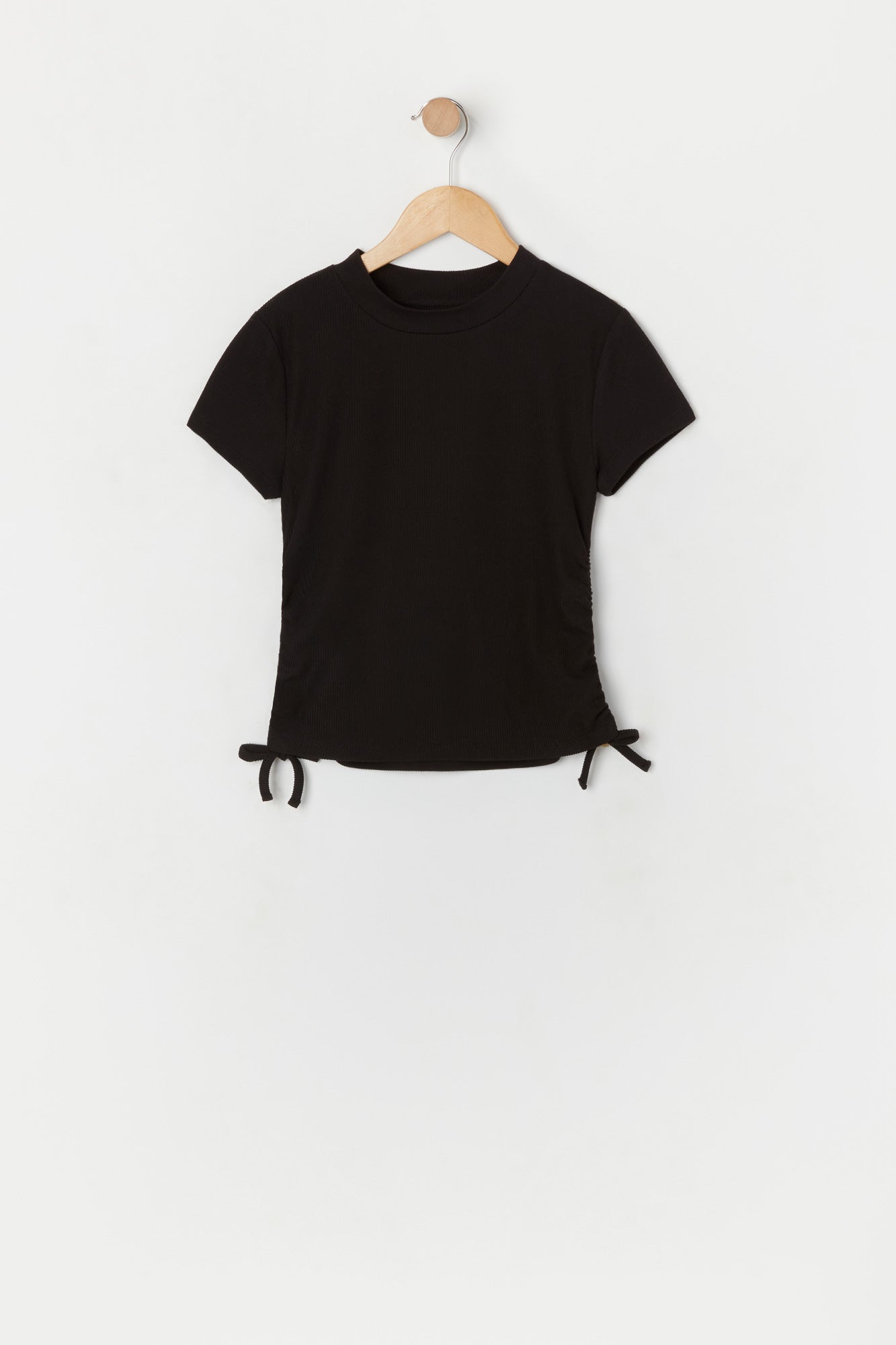 Girls Ribbed Side Cinched T-Shirt