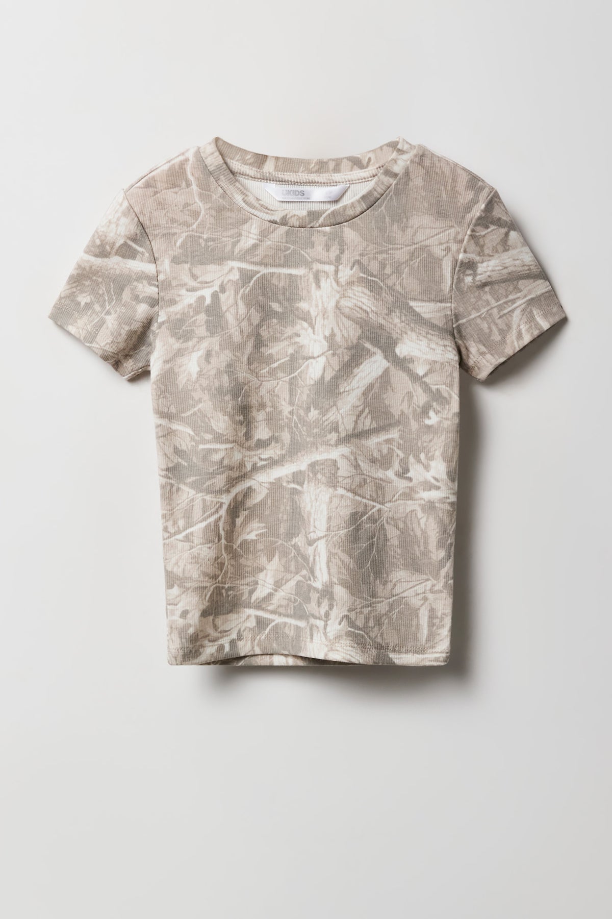 Girls Ribbed T-Shirt - Camouflage