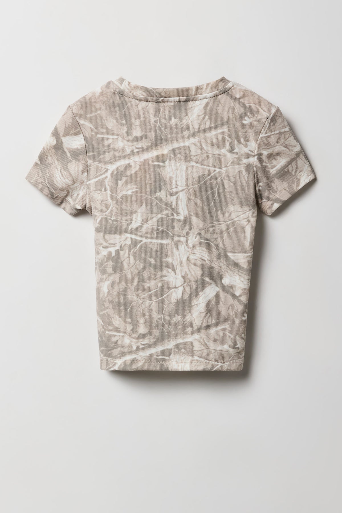 Alt View 2. Girls Ribbed T-Shirt - Camouflage