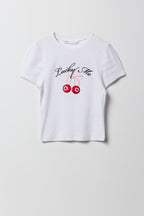 Girls Ribbed Embroidered T-Shirt