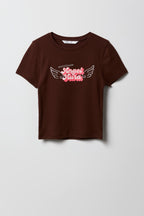 Girls Ribbed Embroidered T-Shirt