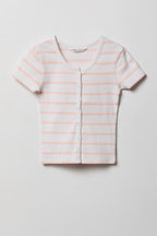 Girls Ribbed Button-Up Cardigan