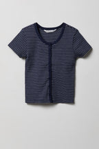 Cardigan boutonné côtelé pour fille