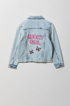 Girls Graphic Denim Jacket