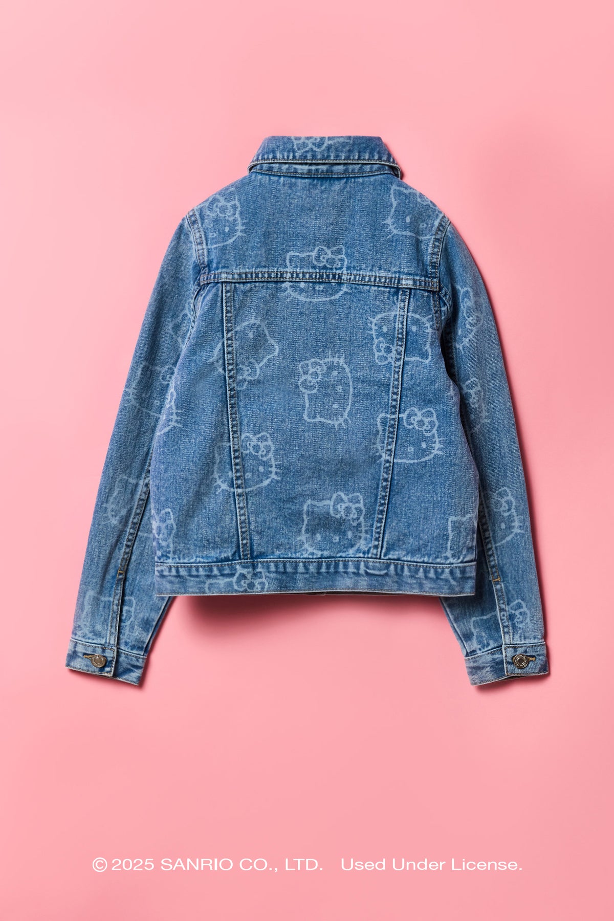 Alt View 2. Hello Kitty® Girls Denim Jacket - Medium Blue
