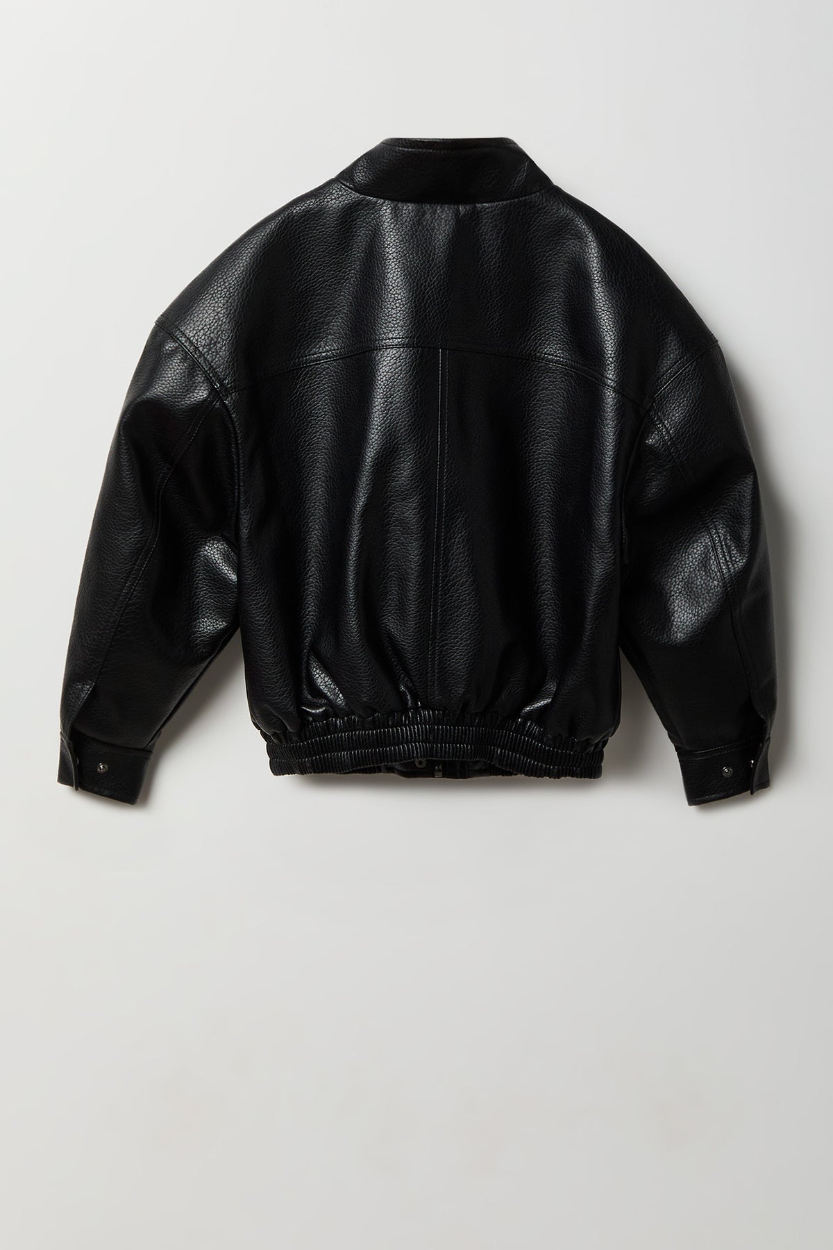 Alt View 2. Girls Faux Leather Bomber Jacket - Black