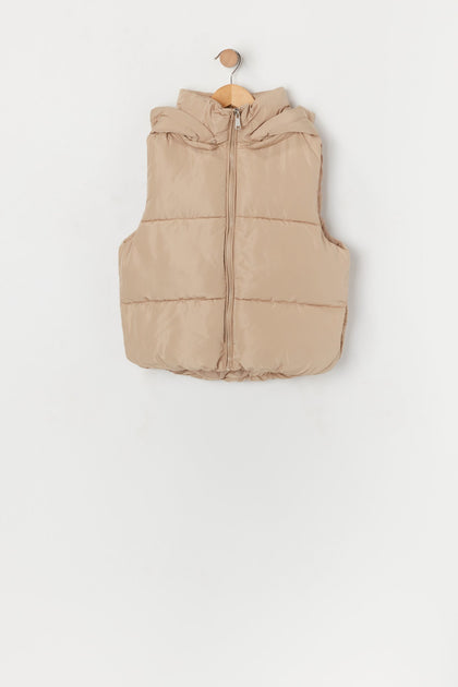 Hooded shop puffer vest