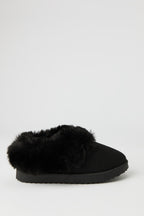Girls Faux Fur Collar Slipper Boots